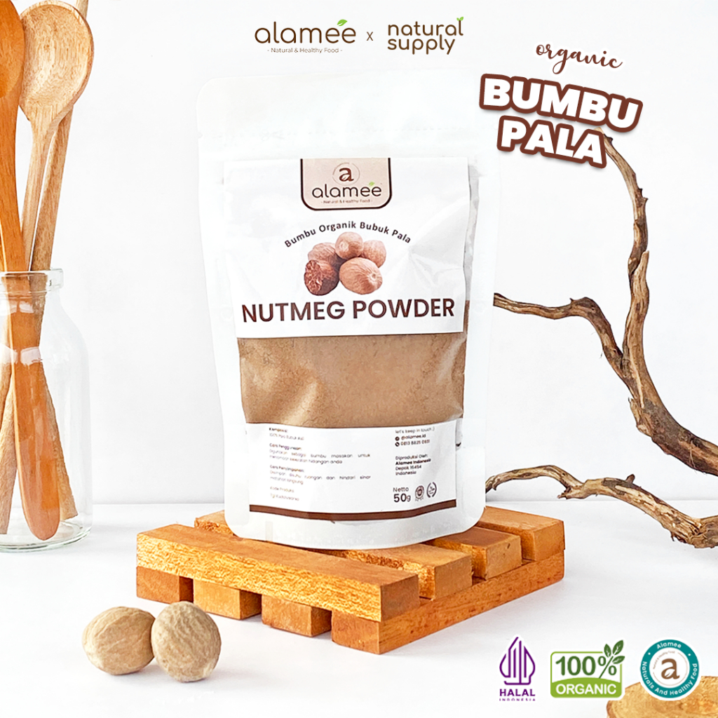 

ALAMEE Bumbu Dapur Pala Bubuk Nutmeg Powder Rempah Murni Asli Tanpa Campuran Organik 50g