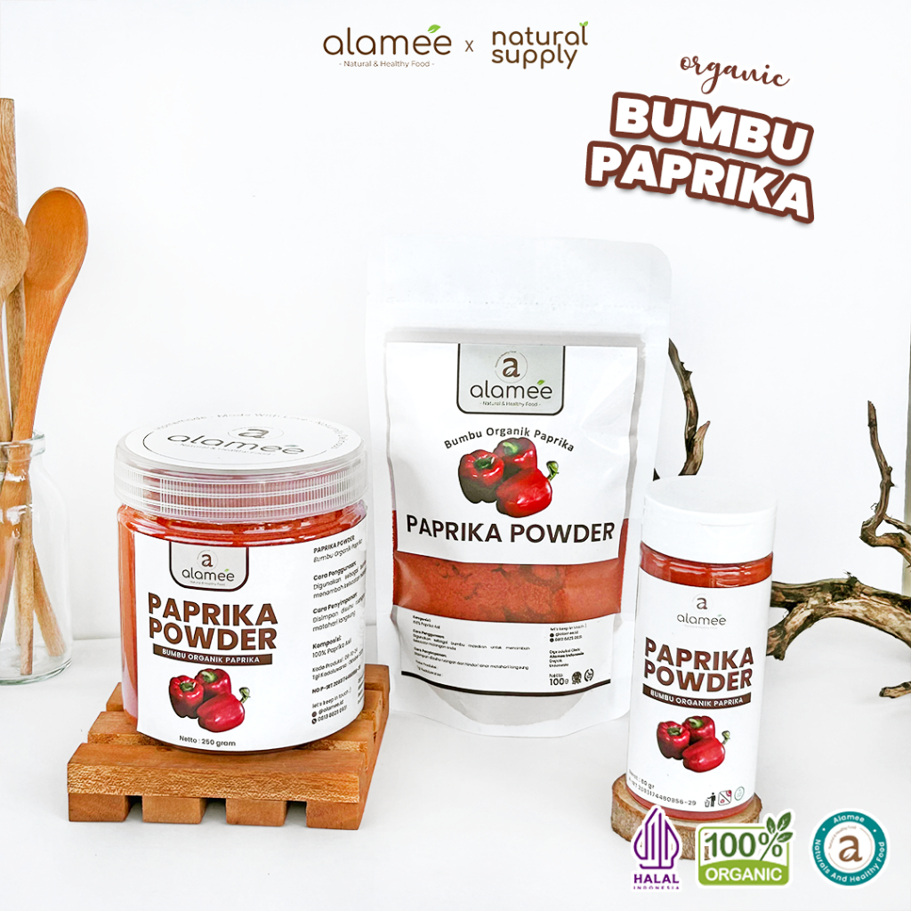 

ALAMEE Paprika Bubuk Powder Ground Bumbu Dapur Instan Organik Murni Asli Tanpa Campuran