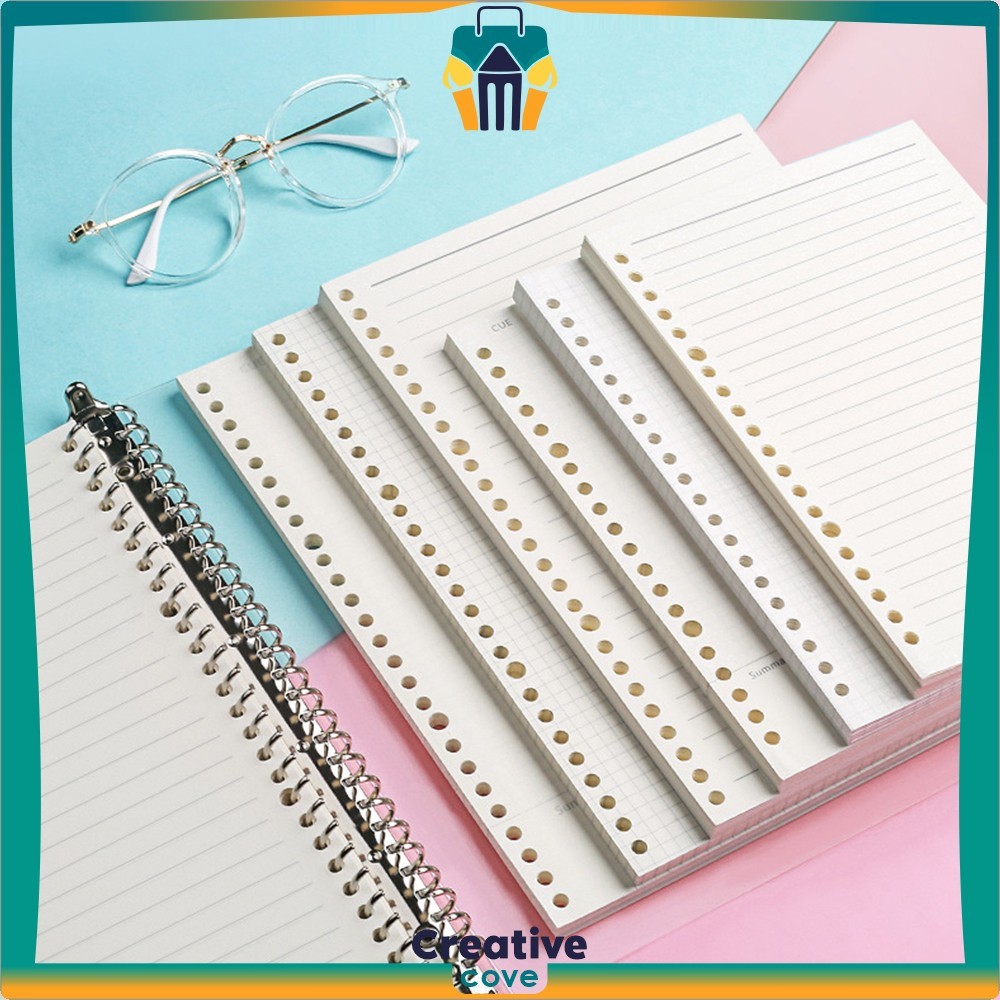 

Isi Binder A5 Putih Garis dan Grid 20 Lubang / Kertas Loose Leaf A5 Polos untuk Catatan Jurnal Creative Cove A106