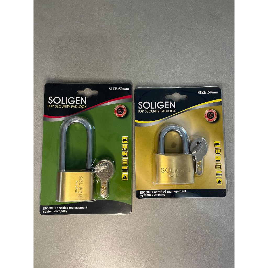 GEMBOK SOLIGEN 50 MM PENDEK KUNINGAN / GEMBOK SOLIGEN PANJANG 50 MM SOLIGEN