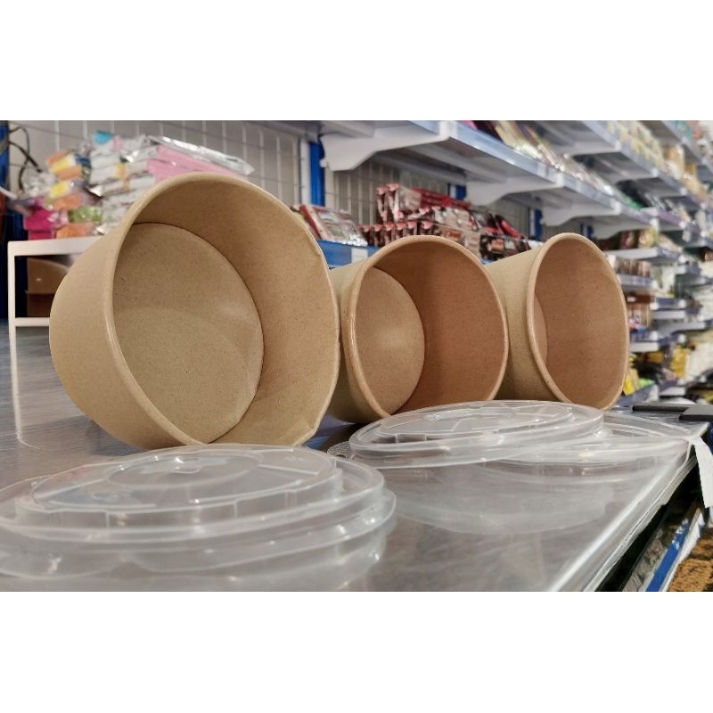 Paper Bowl Kraft 360ml, 500ml, 650ml 25pcs/Mangkok Rice Bowl/Paper Bowl Kraft/Rice Bowl Cup