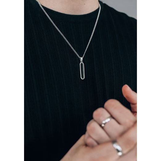 Kalung Rantai Pria Liontin Permata Zikronia Panjang Anti karat/Kalung Pria Terbaru /Kalung