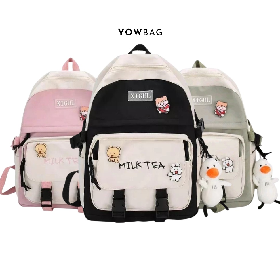 Modern YOW Tas Ransel Wanita Korea Backpack Tas Sekolah Cewek Smp