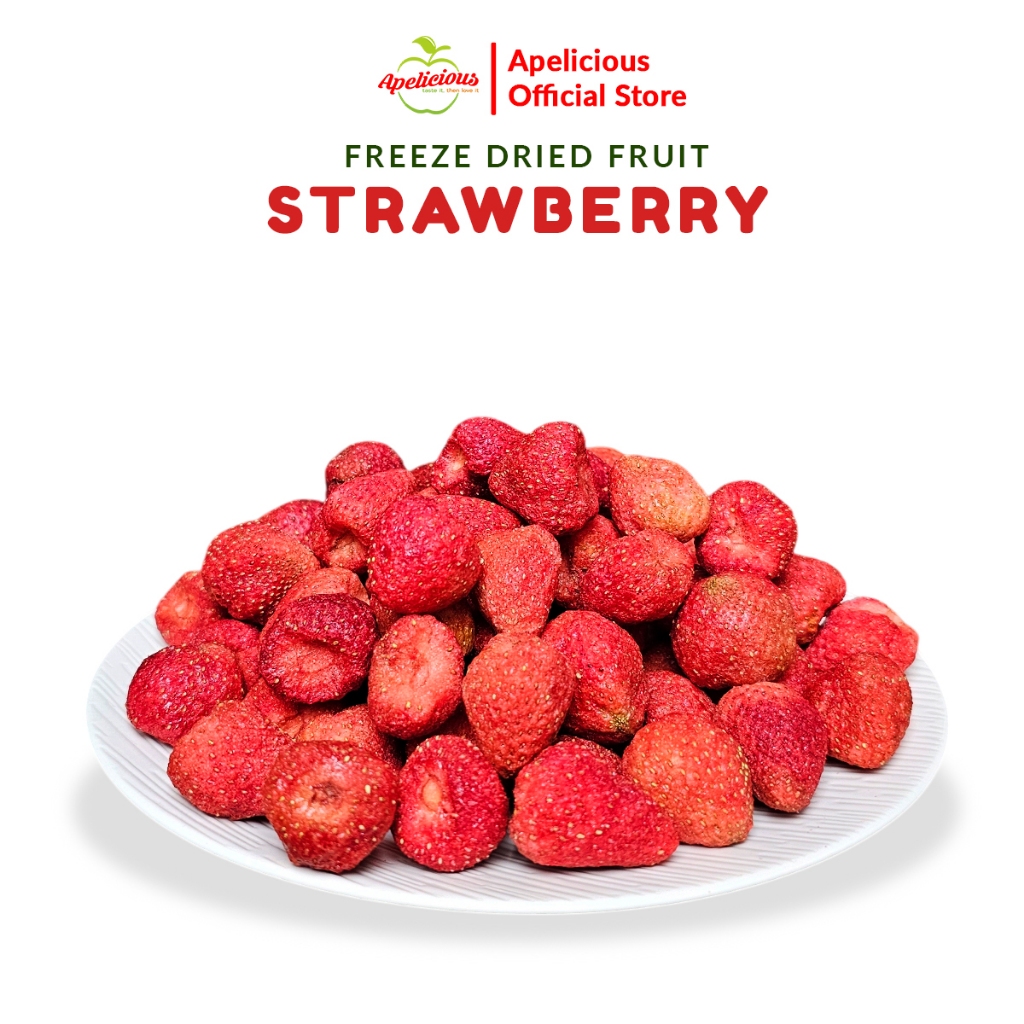 

APELICIOUS Freeze Dried Strawberry - Keripik Buah Strawberry Kering -Food, Snack