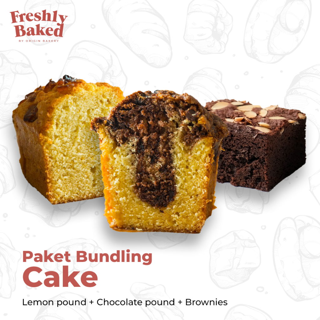 

Special Bundling Cakes: Lemon Pound Cake + Chocolate Pound Cake + Brownies Cake - 3 Cakes