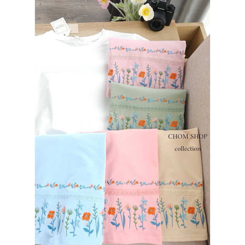 Atasan Bordir Bunga - Baju wanita import bangkok Ready