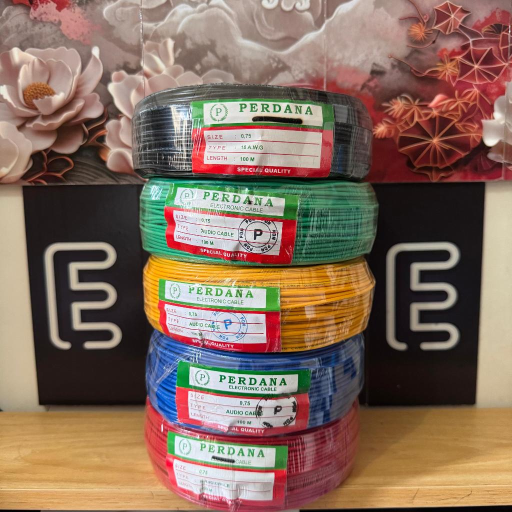 ORIGINAL KABEL AUDIO KABEL LISTRIK PERDANA NYAF KABEL SERABUT 0.75MM 100M PERDANA PER METER