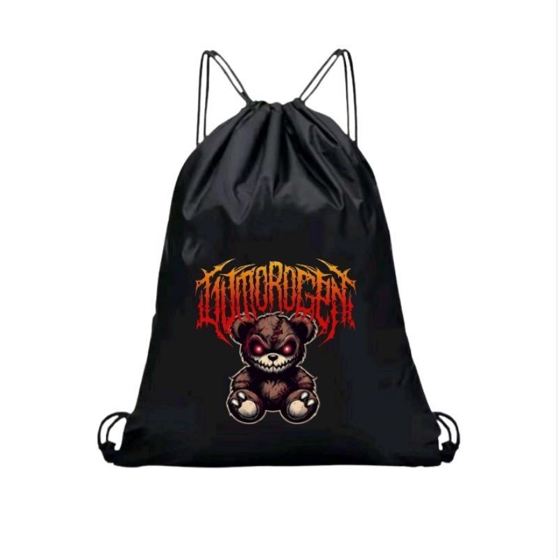 tas serut boneka metal keren anti air pria wanita tas serut sekolqh multifungsi