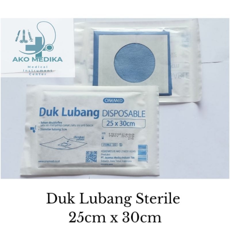 Duk Lubang Steril 25Cm X 30Cm Onemed / Duk Bolong Steril Untuk Tindakan Khitan Sunat