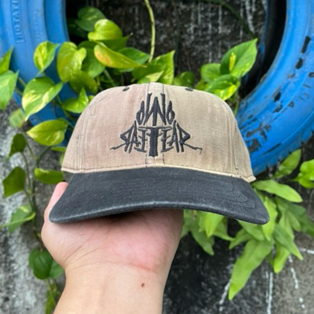 NO FEAR VINTAGE two tone USA MADE Brown Snapback Hat Cap