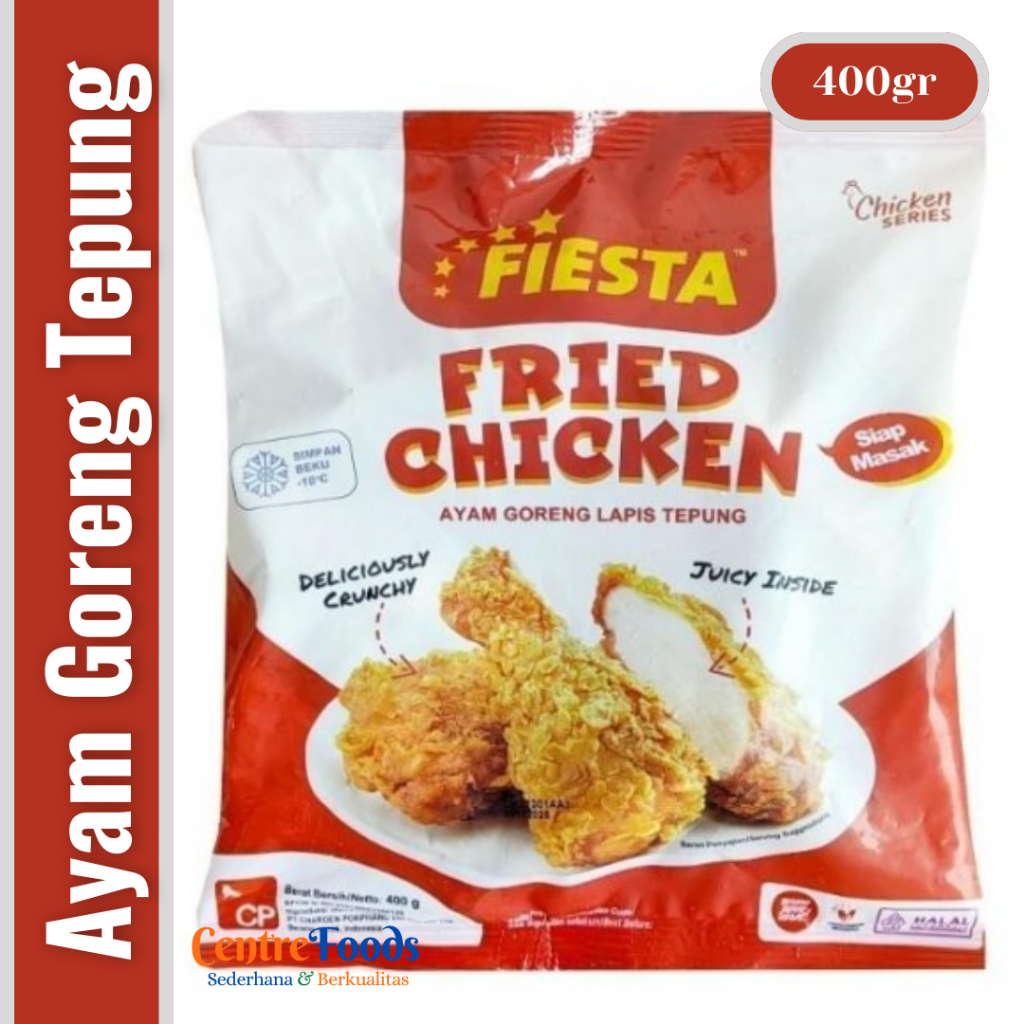 

Ayam Goreng Lapis Tepung - Fried Chicken Fiesta | 400gr [ Harga Per BKS ]