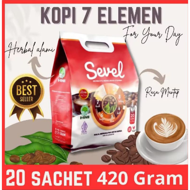 

KOPI SEVEL HNI HPAI KOPI 7 ELEMEN Isi 20 sachet original