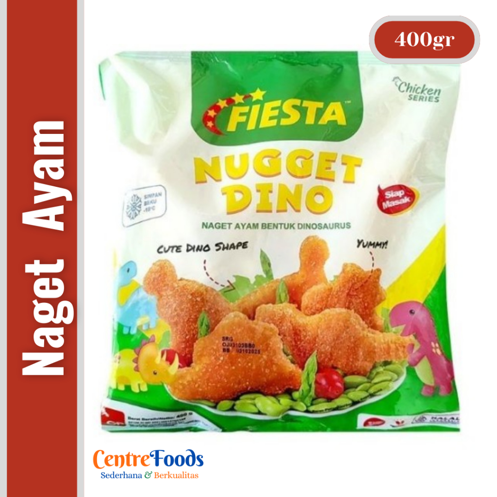 

Naget Ayam Dino - Nugget Dino Fiesta | 400gr [ Harga Per BKS ]