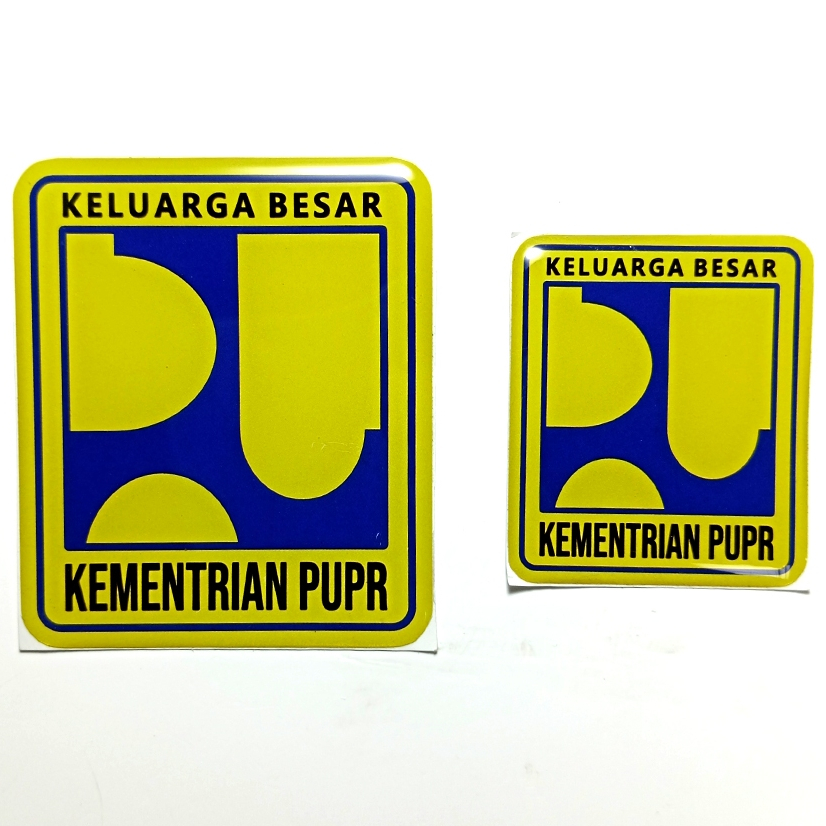 Stiker PUPR || Stiker KEMENTRIAN PUPR || Stiker Emblem Timbul Lentur 3D Terbaru