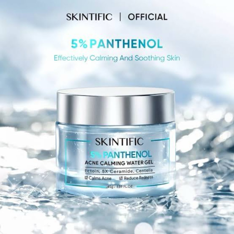 SKINTIFIC - Acne Calming Water Gel 45g | Exfoliating Perawatan Wajah Calming untuk Melembabkan White