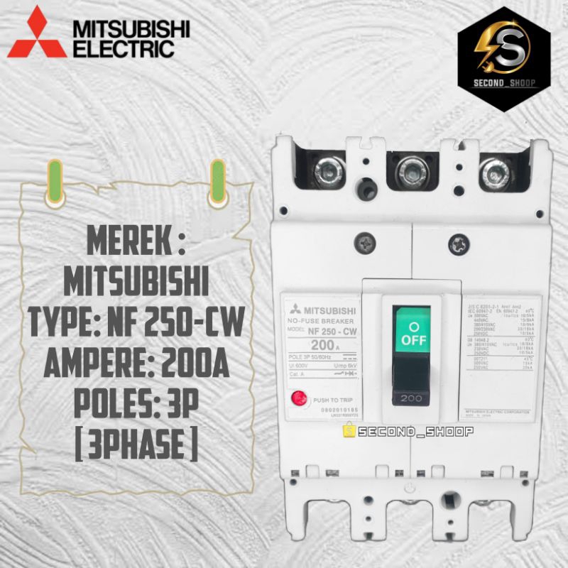 MCCB MITSUBISHI NF 250-cw 200A