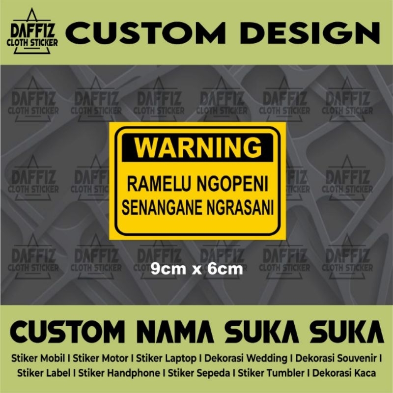 

STIKER VINYL WARNING