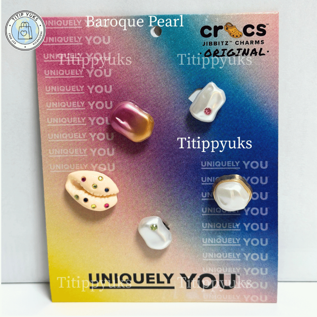 New Crocs Jibbitz Original Korea Set 5pcs Baroque Pearl, Esther Bunny, Gold Seashell, HideandEek