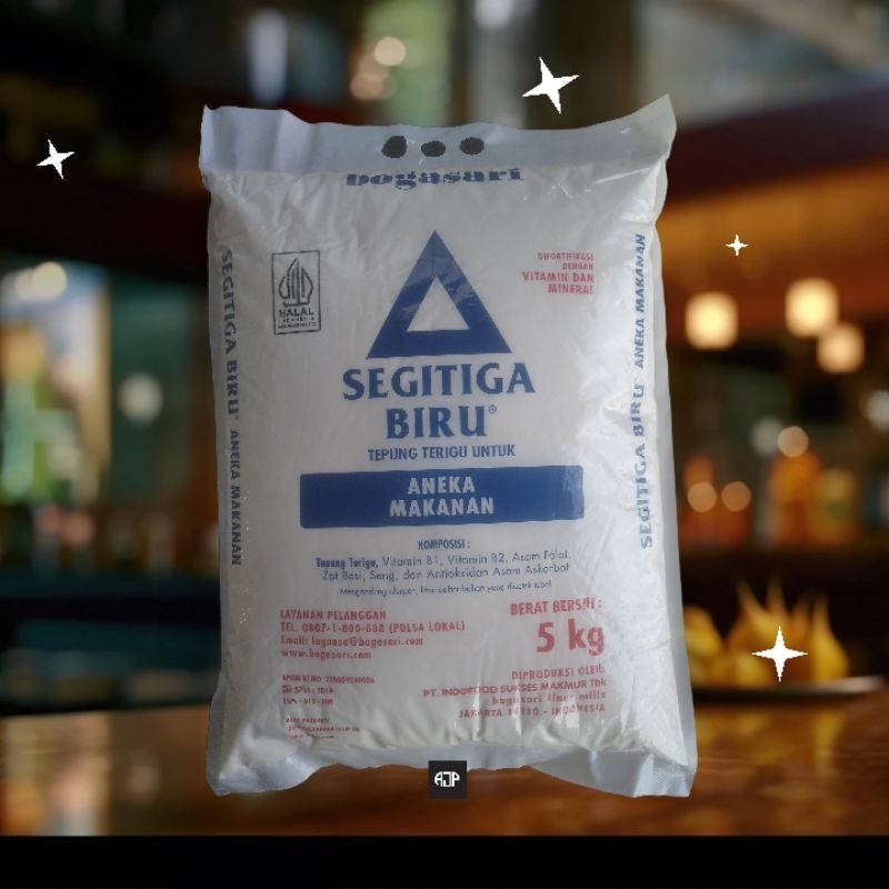 

Tepung Segi Tiga Biru Kemasan Ekonomis 5 kg