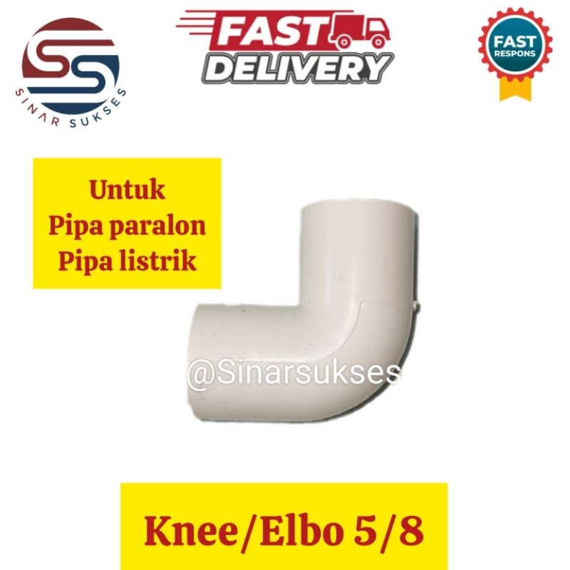 Knee/Elbow Pipa Listrik Pipa Paralon 5/8 Berkualitas/ Sambungan Pipa Listrik Paralon
