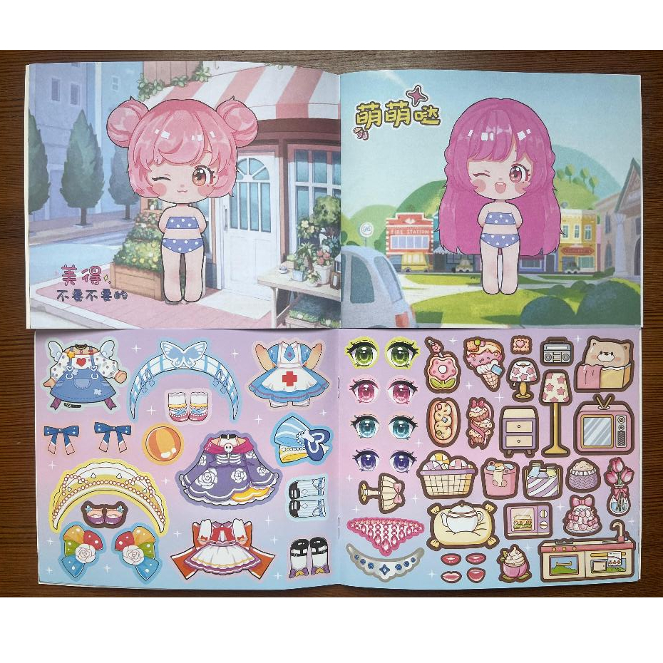 Buku Stiker DIY Fashion Ganti Baju Stiker Ganti Wajah Sticker Make Up Sticker Dress Up Book