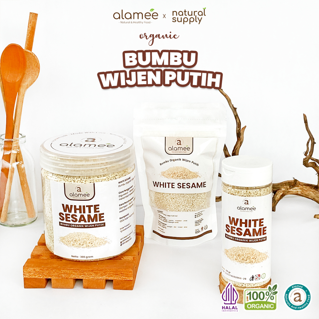 

ALAMEE Wijen Putih White Sesame Seed Bumbu Dapur Organik Masak Rempah Tanpa Campuran