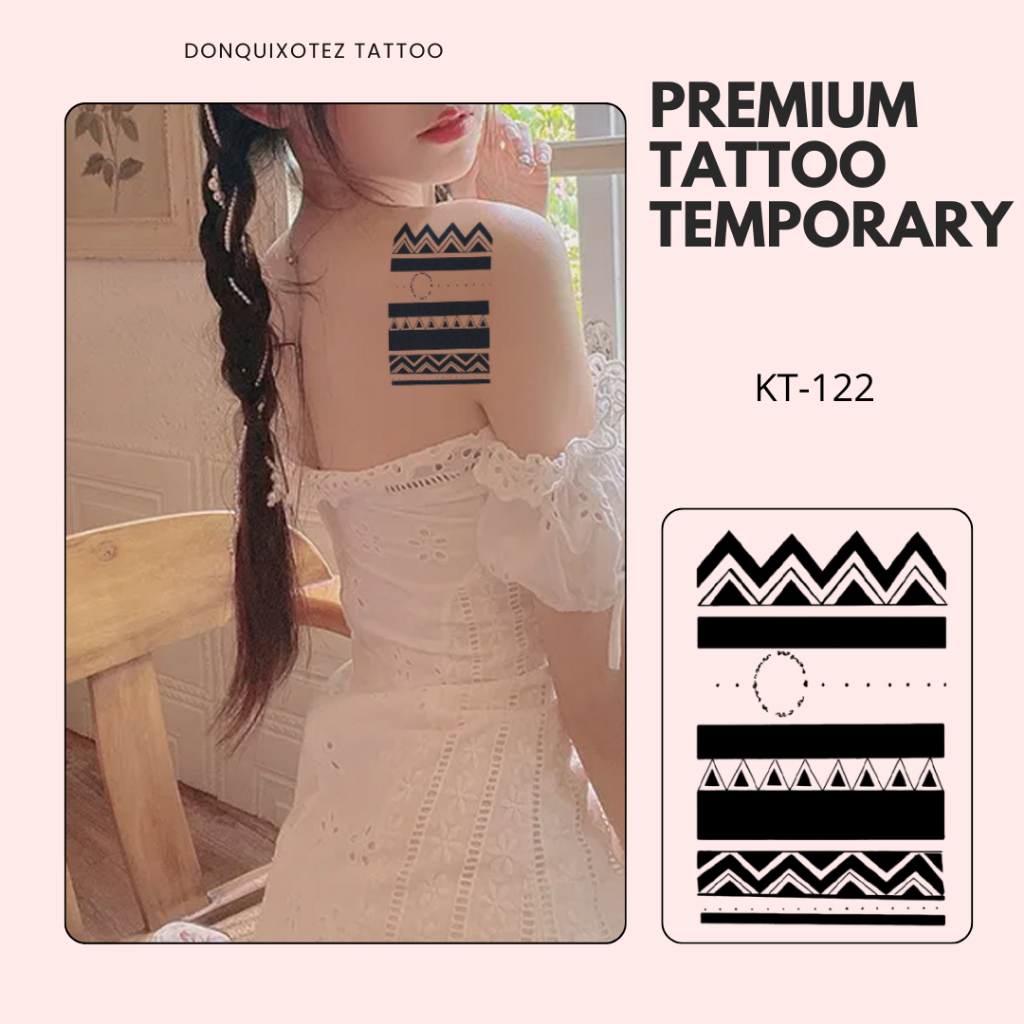 PREMIUM KT-122 Tatto semi permanen fruit ink motif maori mandala geometris minimalis tattoo tatoo te