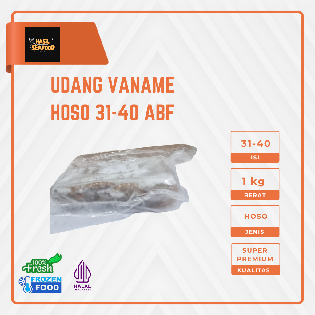 

Udang Vaname HOSO Frozen 1kg (31-40 Ekor) Super Premium | Halal & Fresh
