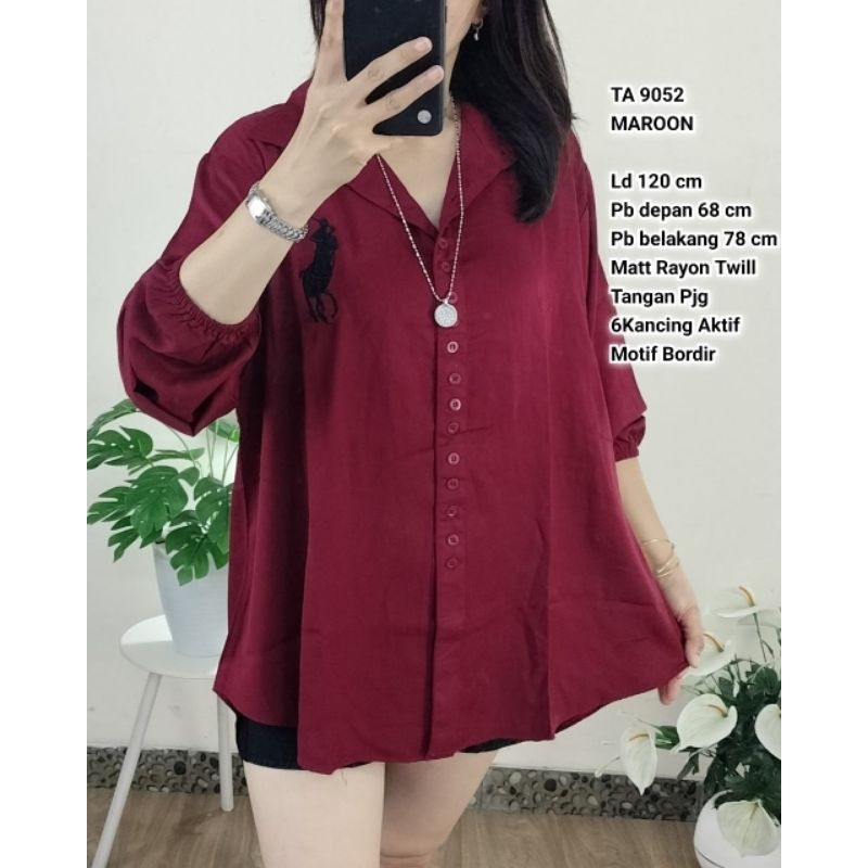 TA 9052# Kemeja Bordir Ld 120 Rayon Twill