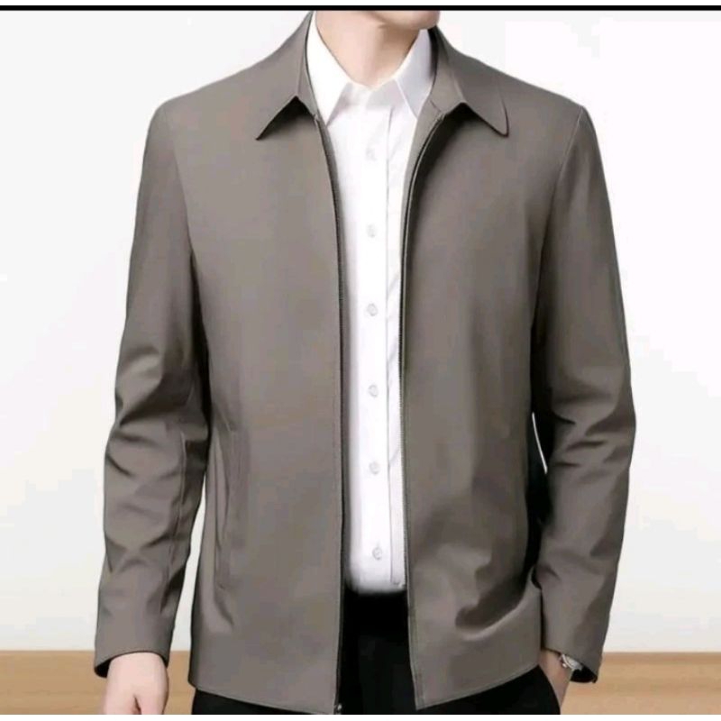 jasket pria jaket semi jas terbaru / jaket semi formal lengan panjang tampilan elegan