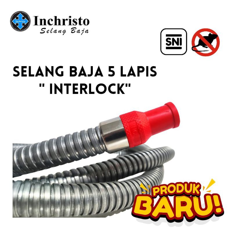 INCHRISTO Selang Baja Interlock | Selang Gas | Selang LPG | Selang Gas Premium Berkualitas Anti Pata
