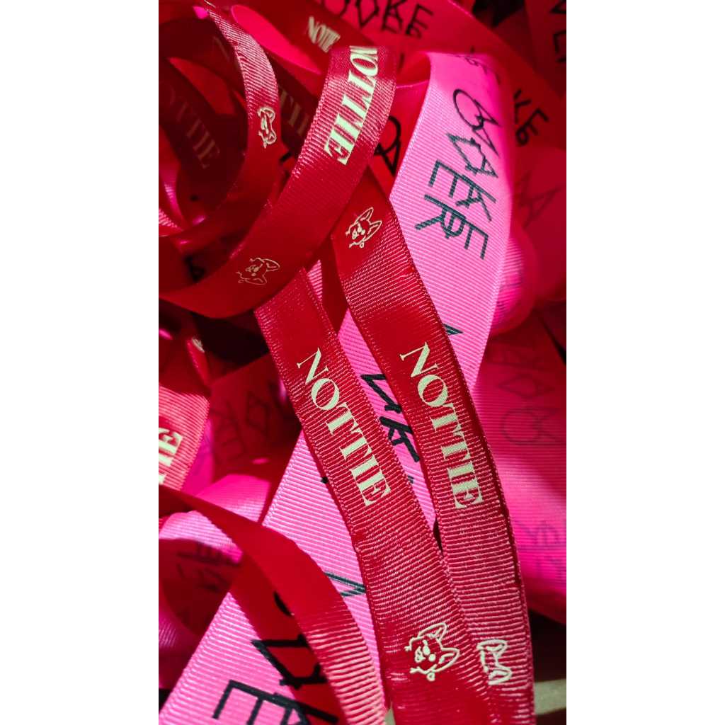 

RB Pita grossgrain costum/label hijab/pita sablon/pita merek/packaging kado/hampers