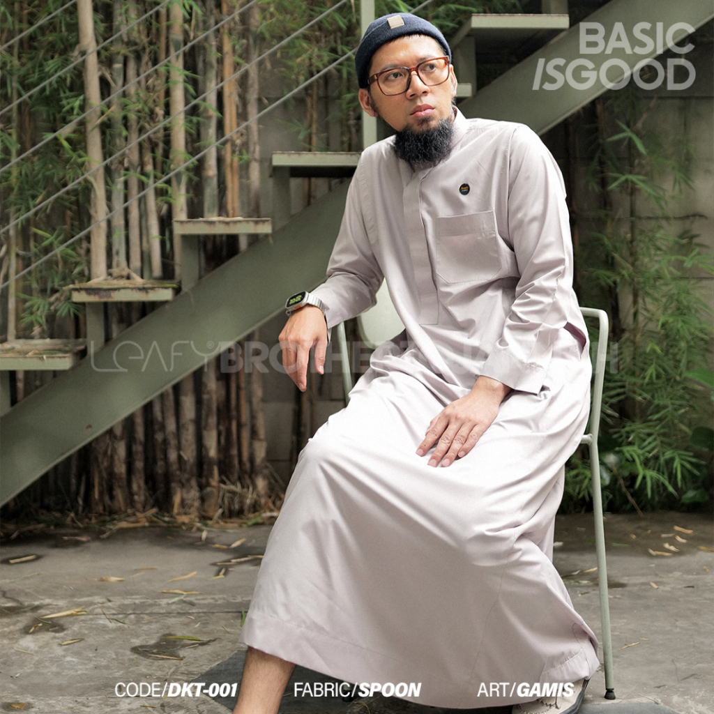 Jubah Gamis LEAFY DKT-001 Gamis Pria Lengan Panjang / Bahan Spun Premium / Jubah Pria Lengan Panjang