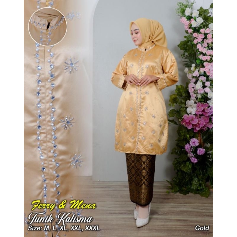 Setelan kebaya KALISMA/Kebaya Terbaru//Kebaya Cantik/Kebaya Kain songket/Kebaya Tunik/Kebaya Lamaran