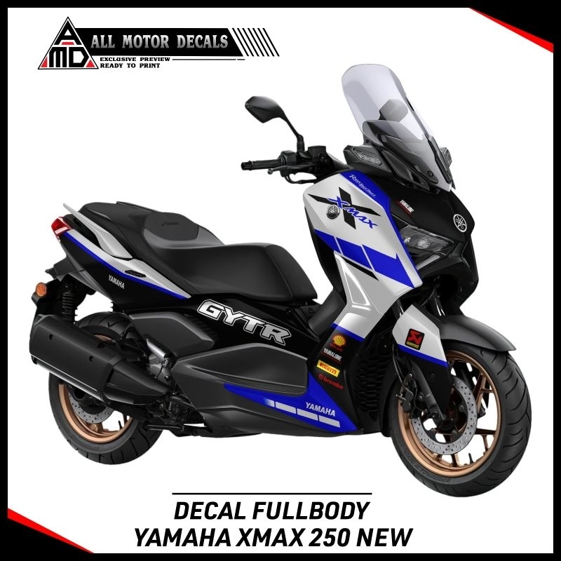 Decal FullBody Xmax 250 New Connected Grafis GYTR / Striping Yamaha Xmax Baru 250 Tahun 2023,2024,20