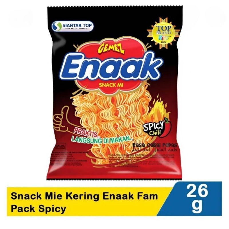 

Mi Gemez Snack Mie Kering Enak Fam Pack Spicy 3x26g