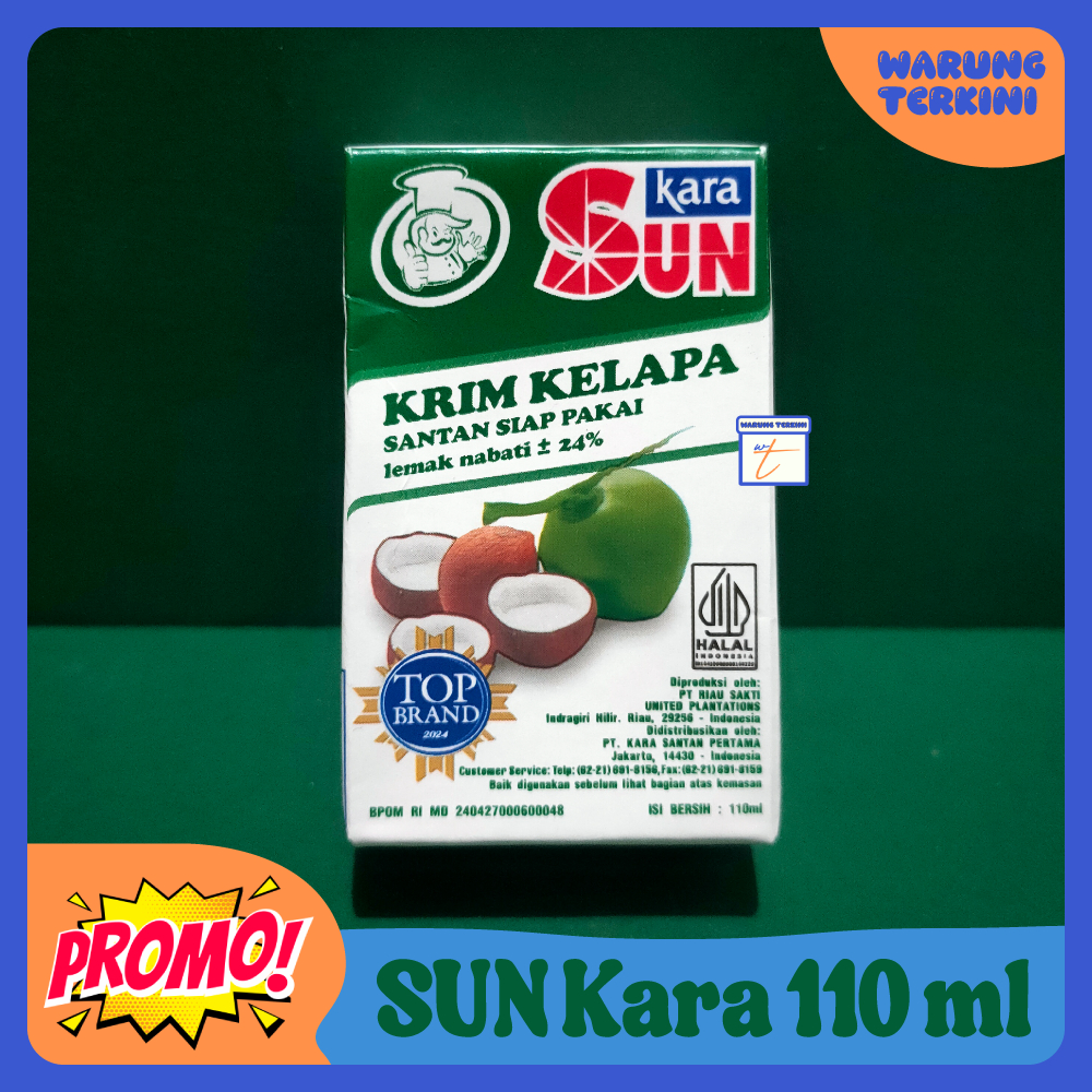 

Santan Krim Kelapa Instant SUN Kara 110ml Karton Dus 24 Pak // 12 Pak // Satuan