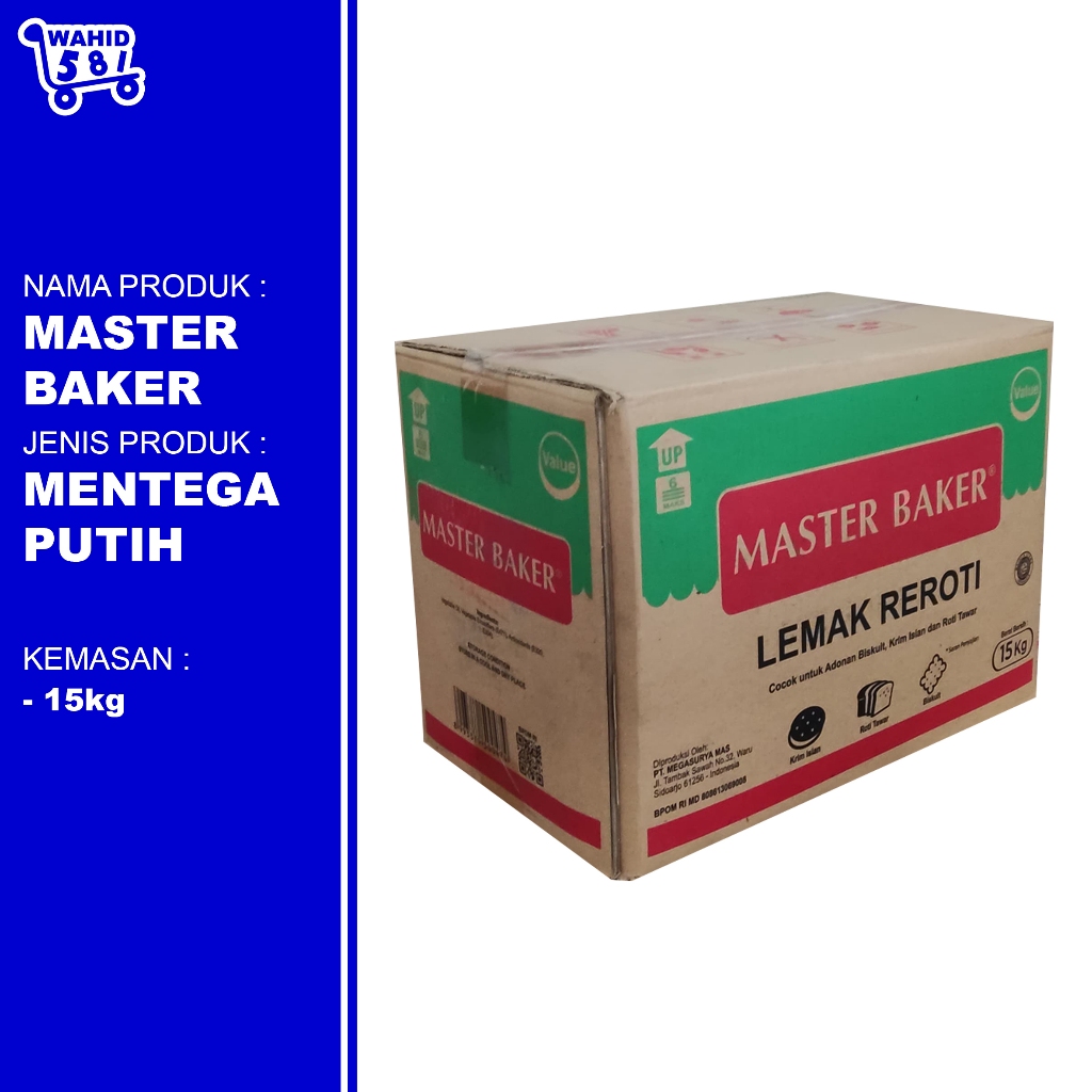 

Master Baker Value Bakers Fat / Lemak Reroti / Mentega Putih / 15kg / Kardus / Box