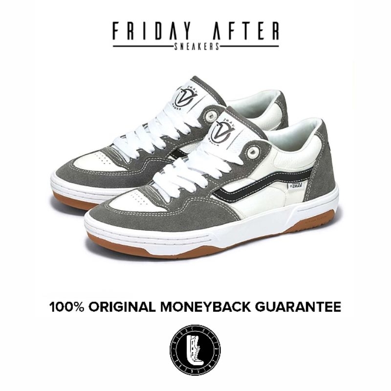 Sepatu Sneakers Pria Vans Skate Pro Rowan 2 White Grey Original Resmi