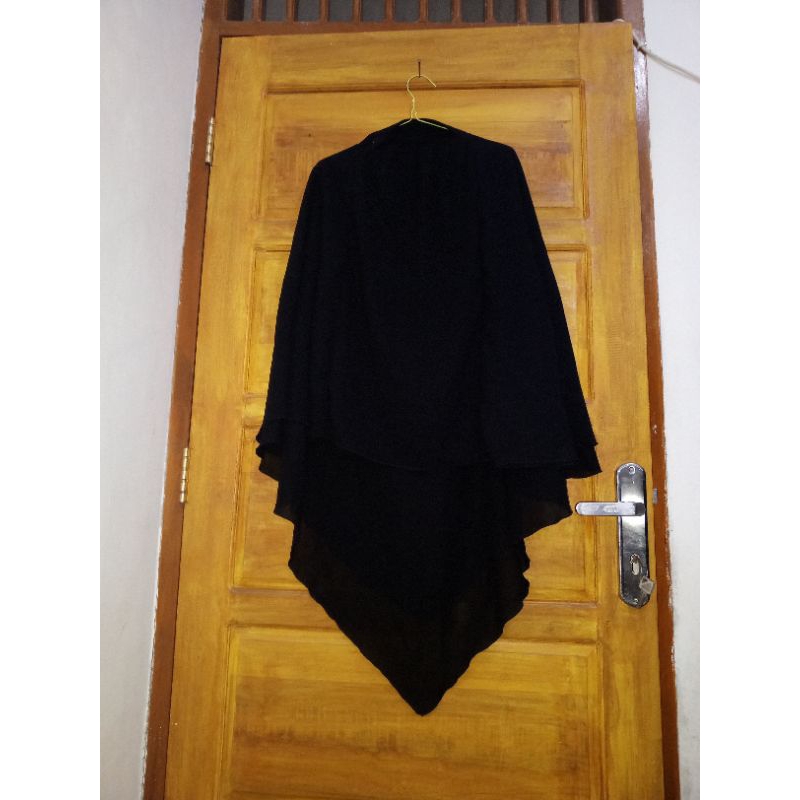 New Cadar safar purdah pet Jumbo bahan Jetblack sifon silky