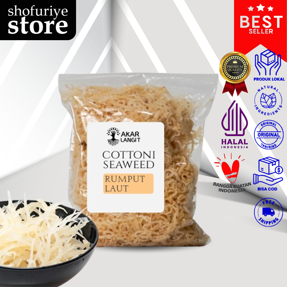 

Rumput Laut Kering Putih 250gr AKARLANGIT Spinosum Cottoni Original Premium
