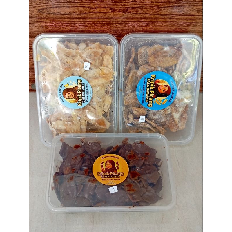 

keripik pisang lumerr 3 rasa vanila bawang coklat