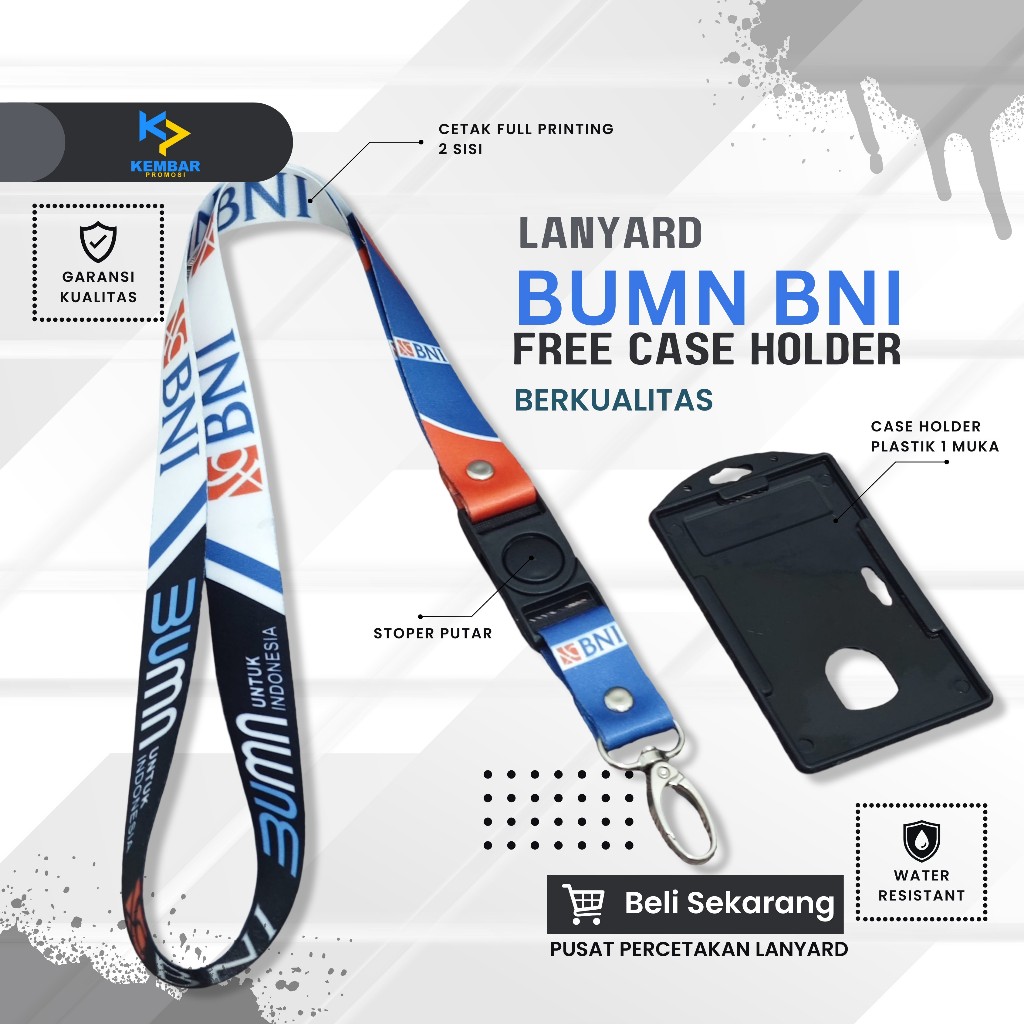 

Tali Lanyard BNI Full Printing New Design | BISA SATUAN