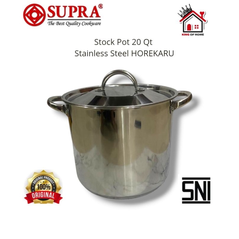SUPRA panci 30cm Stainless Steel 20 Qt Sus 430 Stock Pot Horekaru