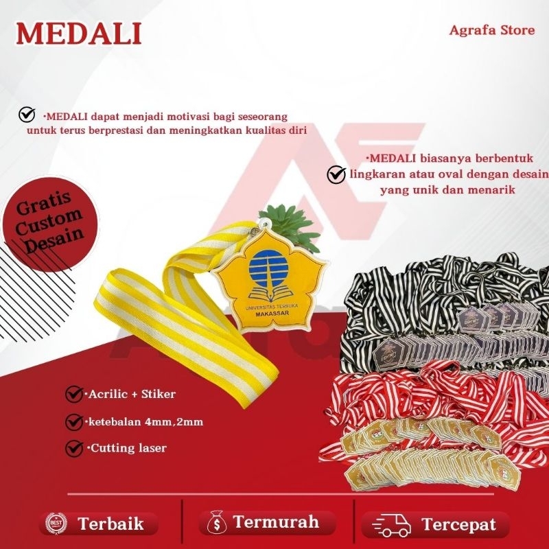 MEDALI WISUDA AKRILIK | MEDALI KELULUSAN | MEDALI INSERT PAPER | MEDALI GRADUATION