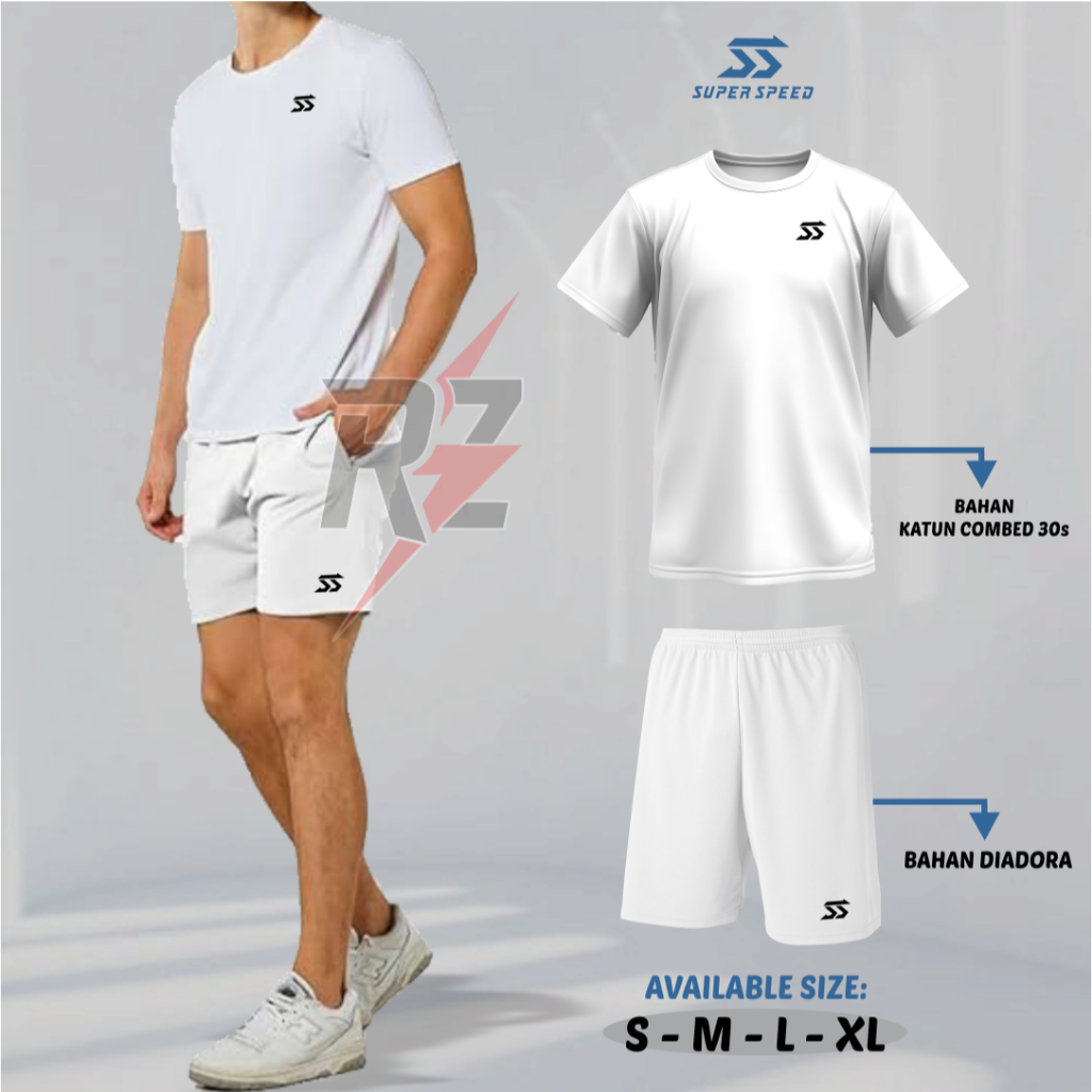 Baju putih dan celana putih setelan kaos celana putih tes akademi polisi tni pria wanita setelan ola