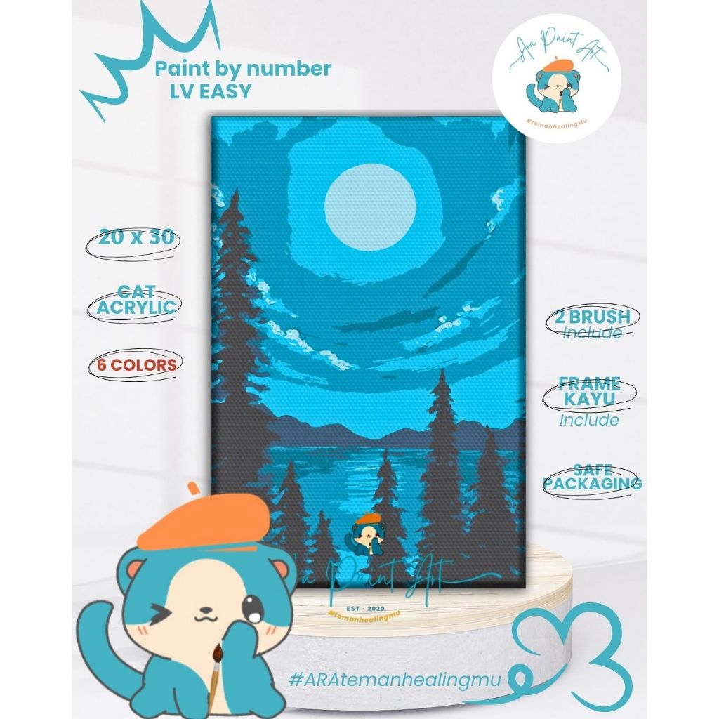 

MOON SERIES Paint by numbers kit I Painting I Painting by numbers I Kado Wisuda I Kado unik I Kanvas Lukis