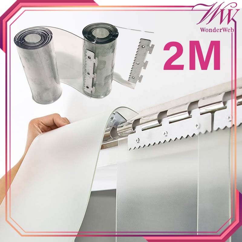 20cmx2m Gorden Plastik Transparan Tirai Plastik Pvc Transparan Strip Curtain Tirai Plastik Bening Pl