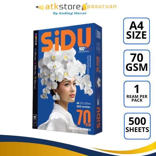 

Sidu Kertas Hvs A4 70gsm - HVS Putih Bersih Isi 500 Lembar Fotocopy & Print