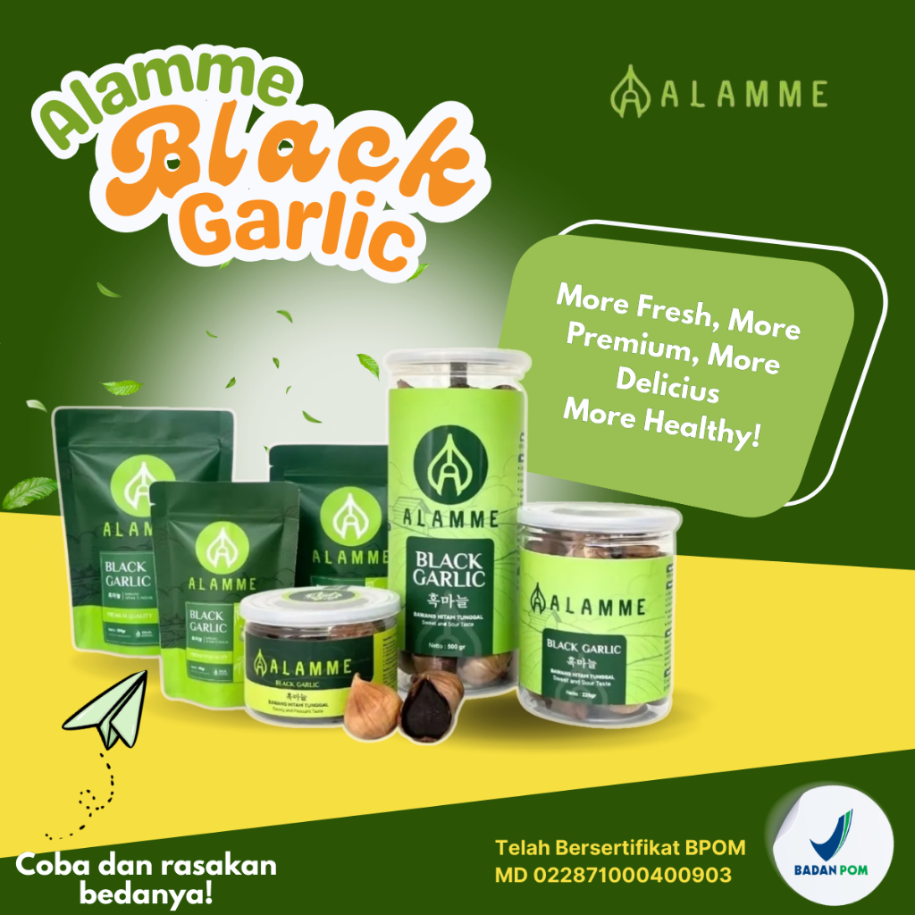 

Black Garlic Bawang Hitam Tunggal Ukuran 50 Gram 100 Gram Dan 250 Gram I Alamme Black Garlic
